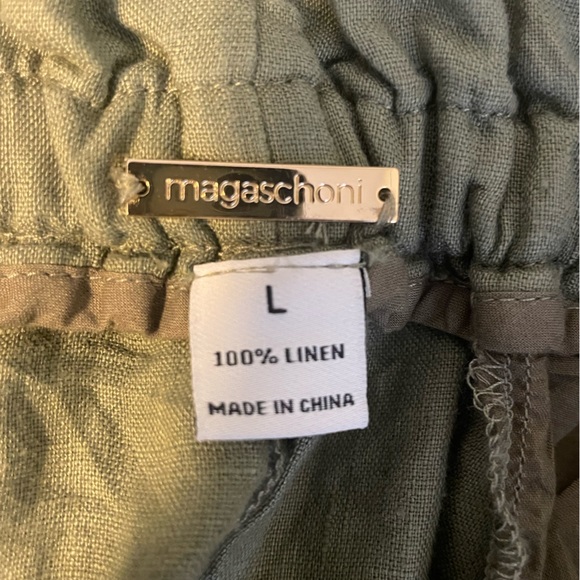 Magaschoni 100% linen cropped paperbag pants - Picture 6 of 8